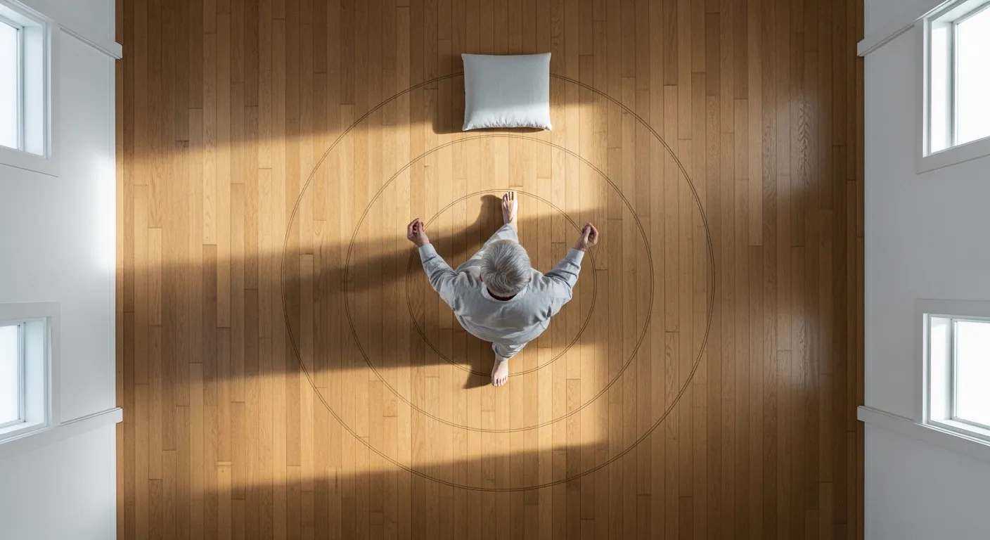 Overhead view of circular walking pattern used in Kinhin meditation