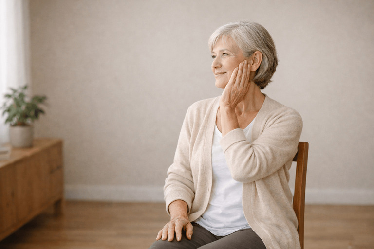 Demonstration of Sotai neck rotation therapy technique