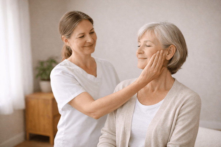 Partner-assisted Sotai therapy technique demonstration